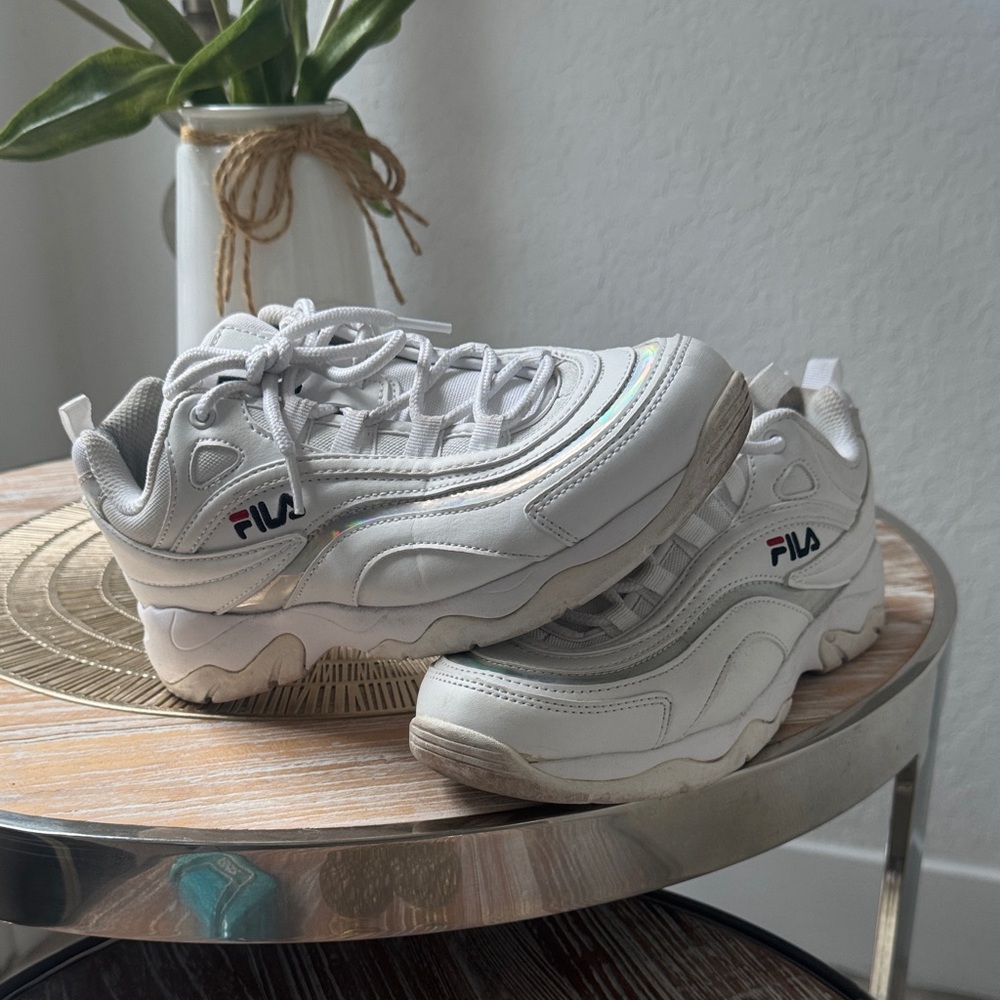 Fila White and Gray Athletic Shoes